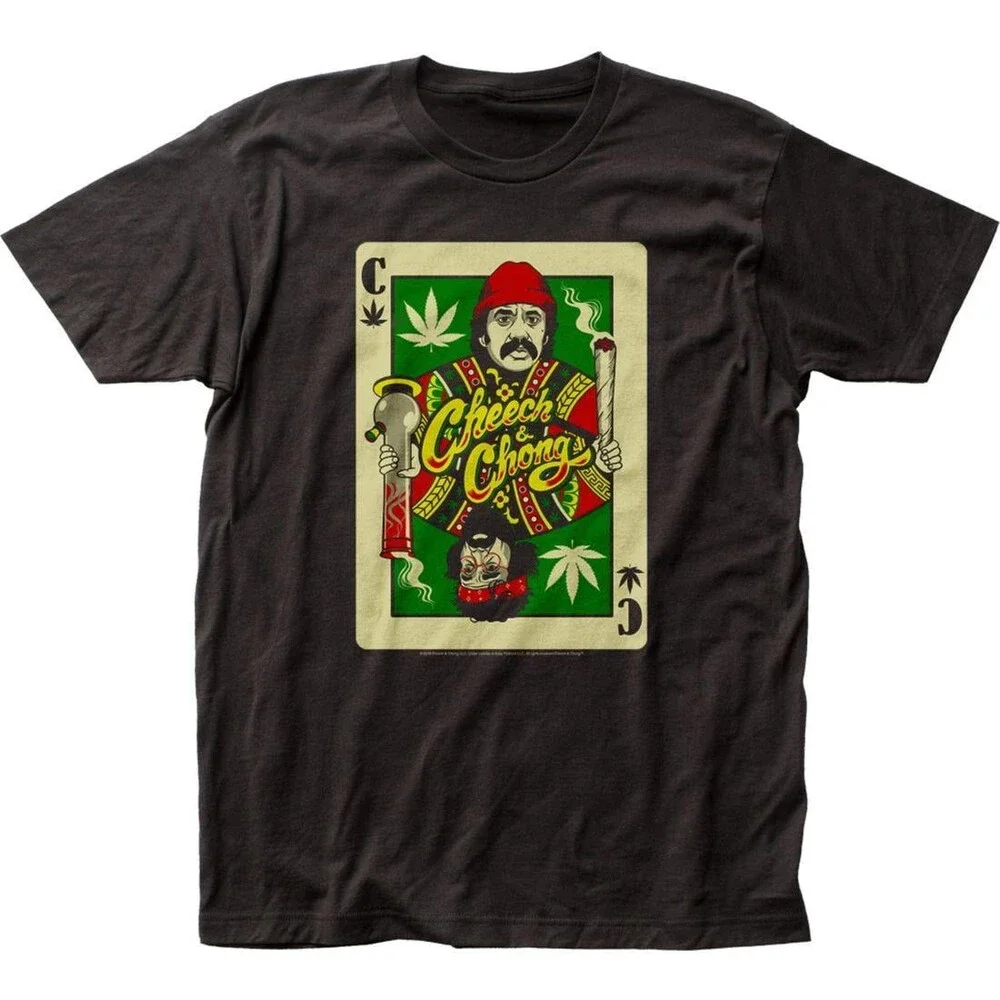 Cheech & Chong- Playing Card Artwork Apparel T-Shirt - Black